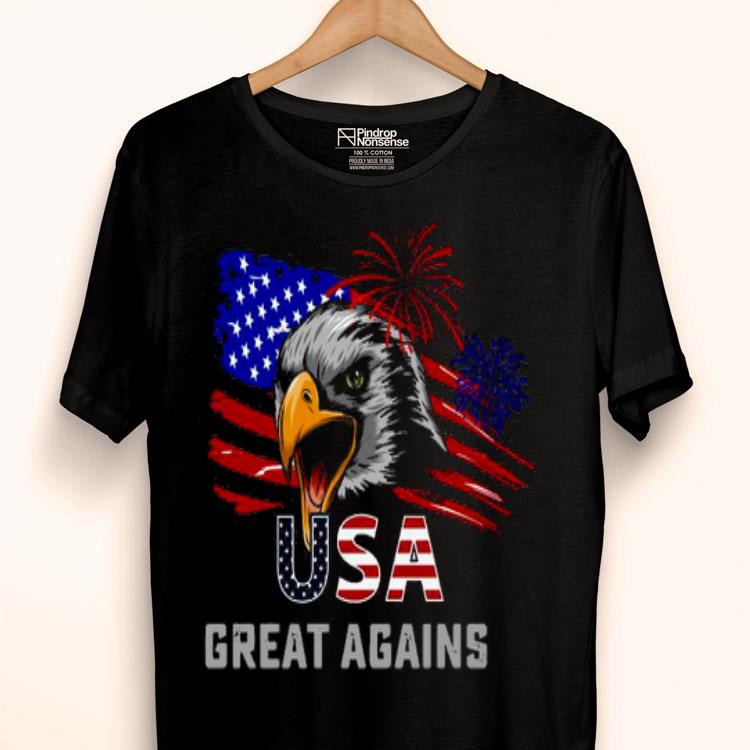 Usa Great Again 4th Of July Bald Eagle American Flag Shirt