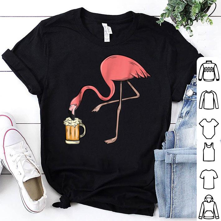 Pink Flamingo Drinking Beer Shirt