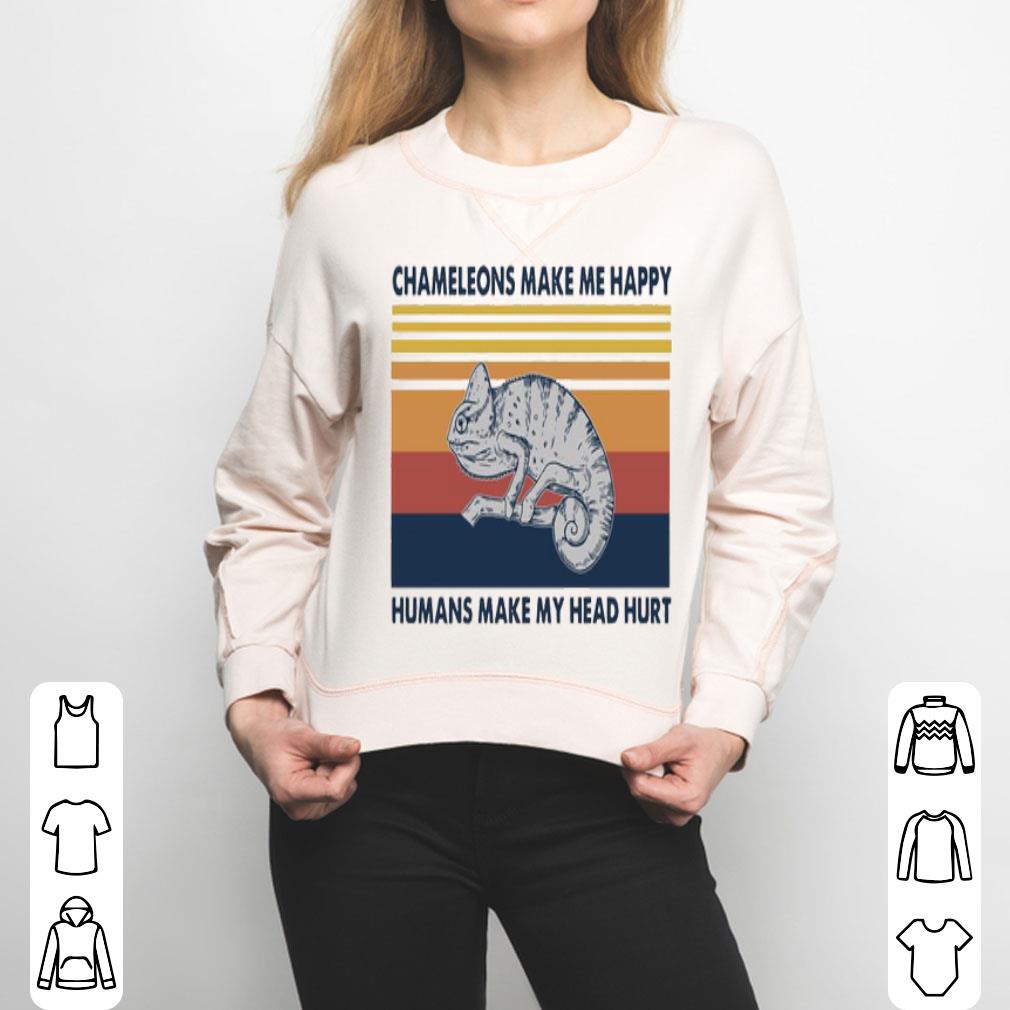 Chameleons Make Me Happy Humans Make My Head Hurt Vintage Shirt