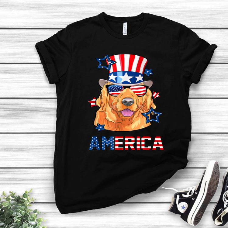 Golden Retriever America Dog 4th Of July USA Shirt