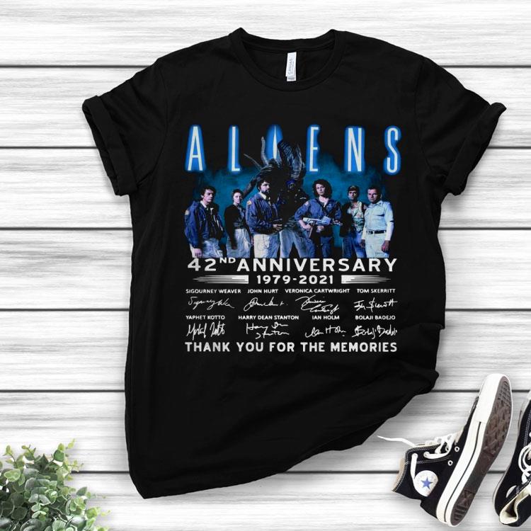 Aliens 42nd Anniversary 1979-2021 Signatures Thank You For The Memories Shirt