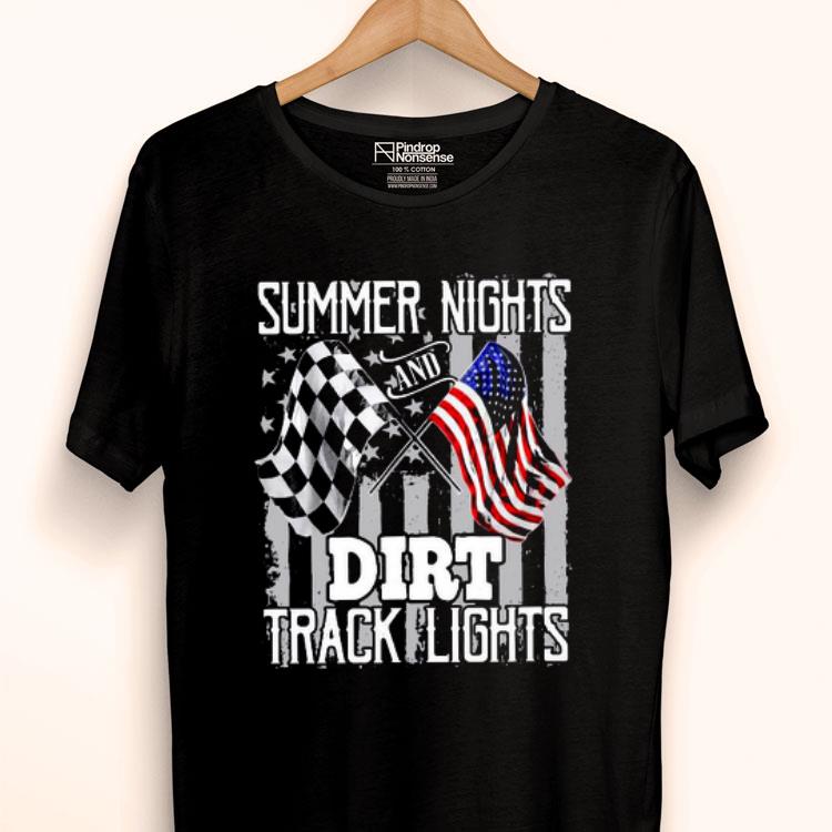 Summer Nights Dirt Track Lights Racing Motocross American Shirt