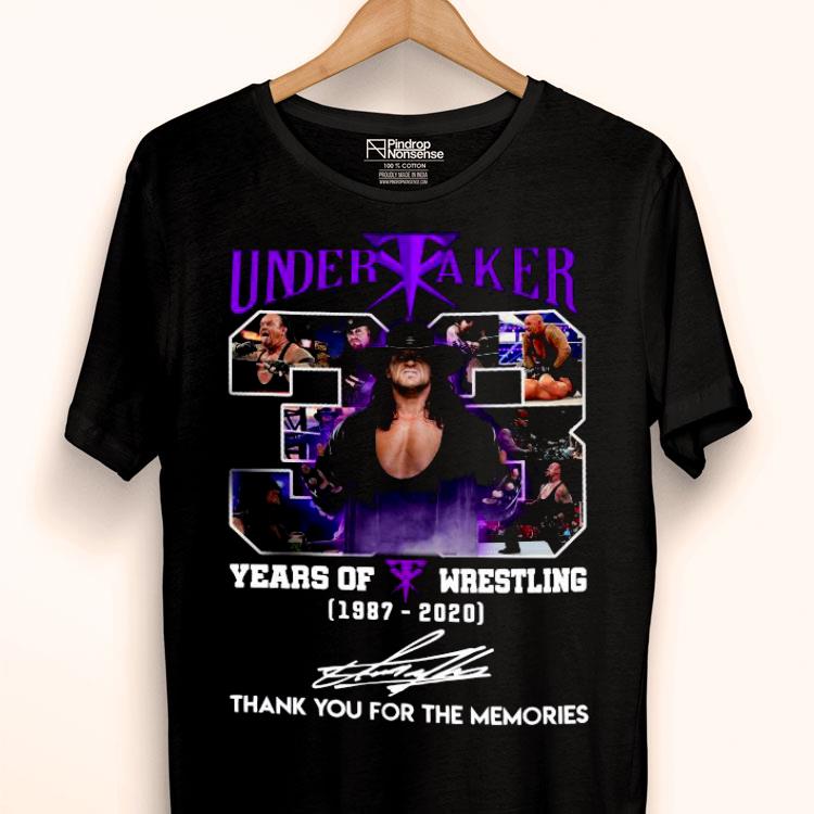 33 Years Of Wrestling 1987 2020 The Undertaker Thank You For The Memories Signature Shirt