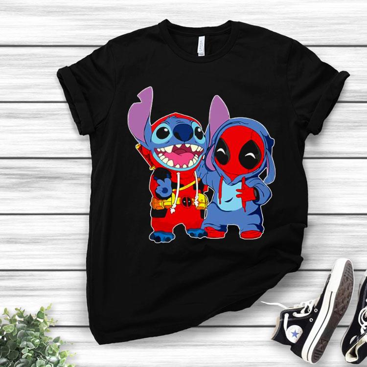 Baby Deadpool And Baby Stitch Shirt