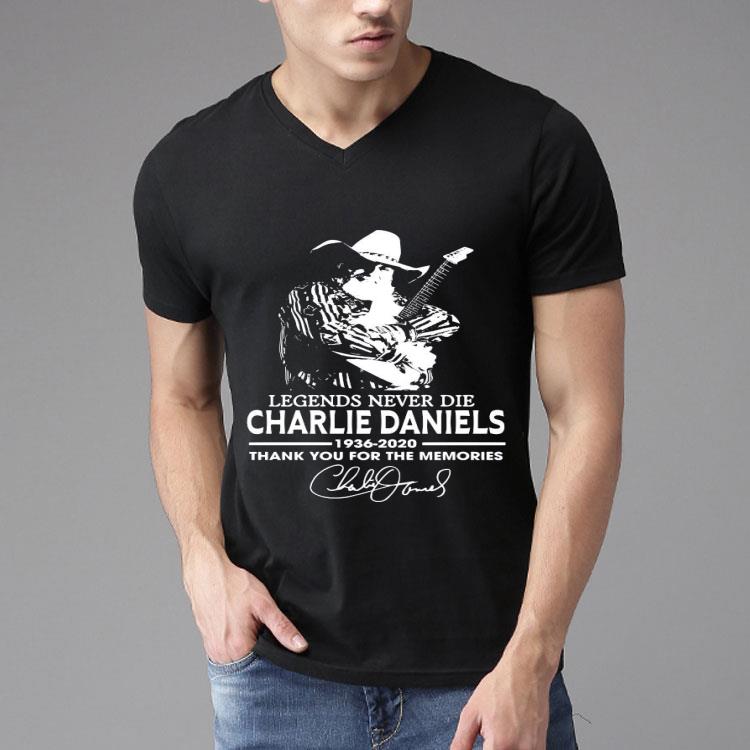 Legends Never Die Charlie Daniels 1936 2020 Thank You For The Memories Signature Shirt