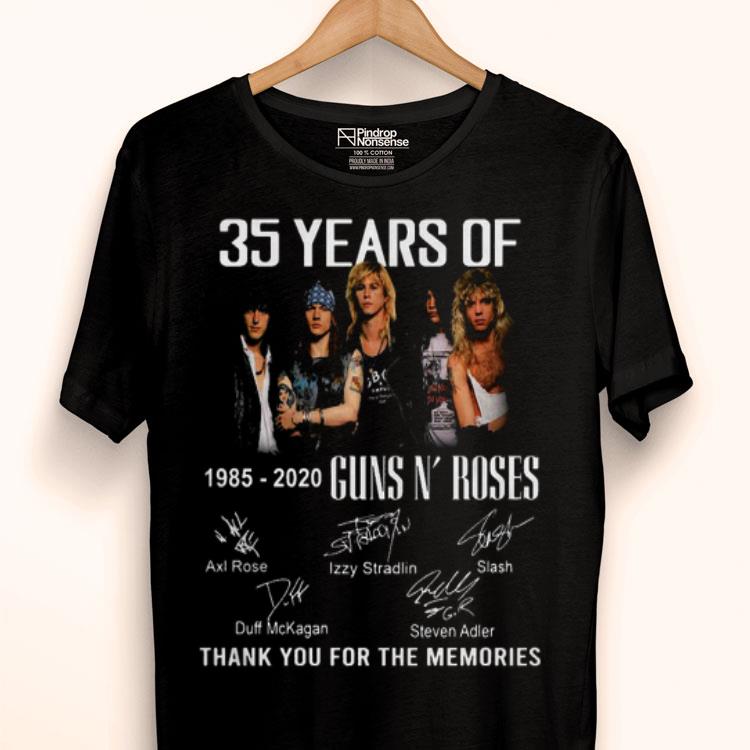 35 Year Of Gun N’ Roses 1985-2020 Thank You For The Memories Shirt