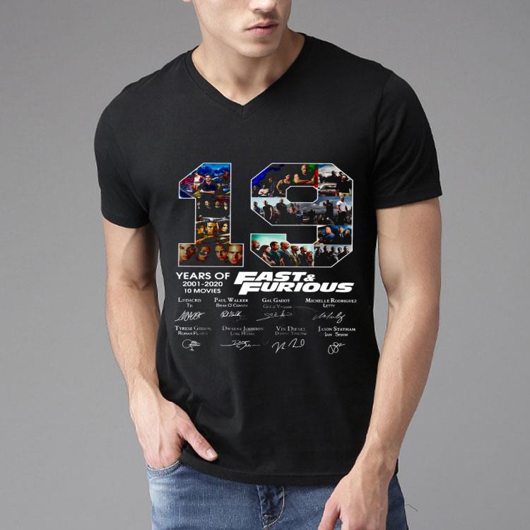 19 Years Of Fast And Furious 2001 2020 10 Movies Signatures Shirt