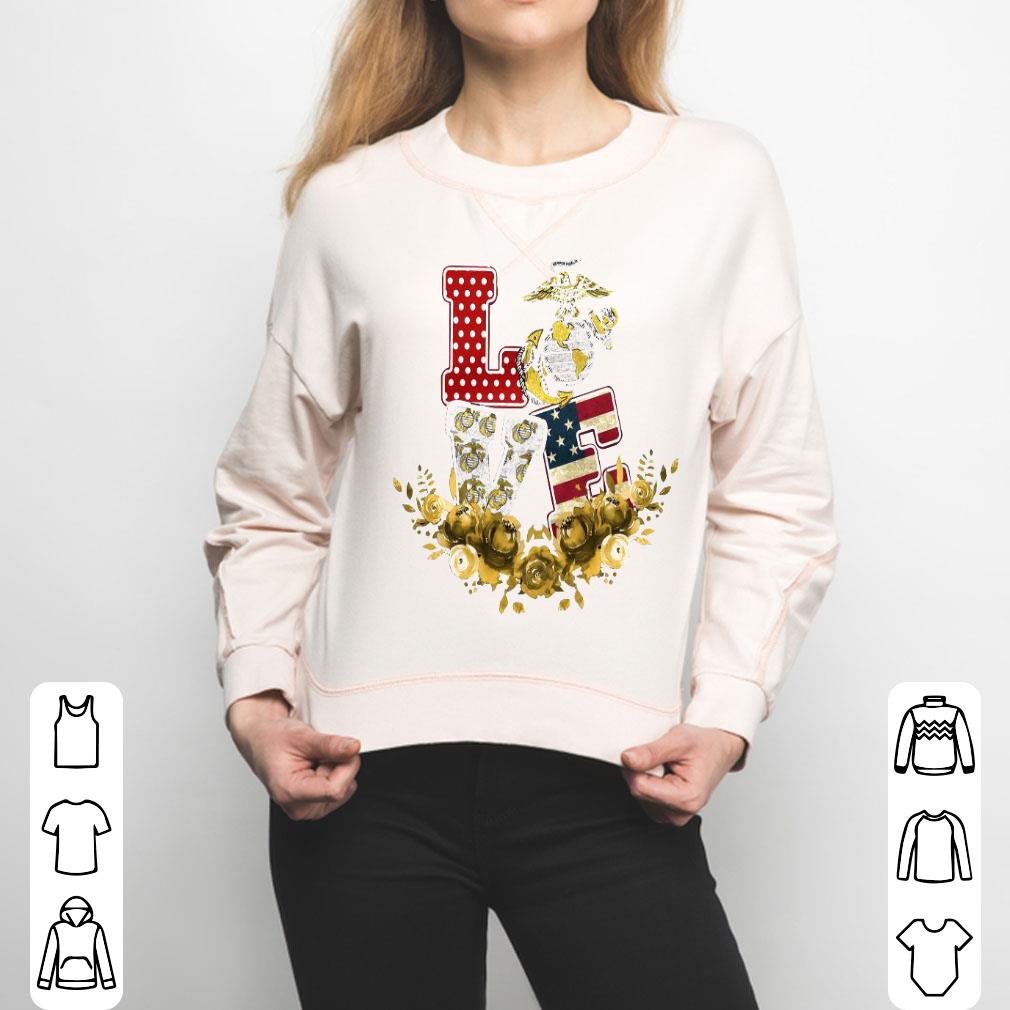 Love US Marine Flowers Shirt