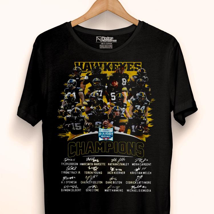 Iowa Hawkeyes Holiday Bowl Champion Signature Shirt