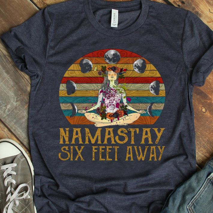 Yoga Girl Namastay Six Feet Away Vintage Retro Shirt