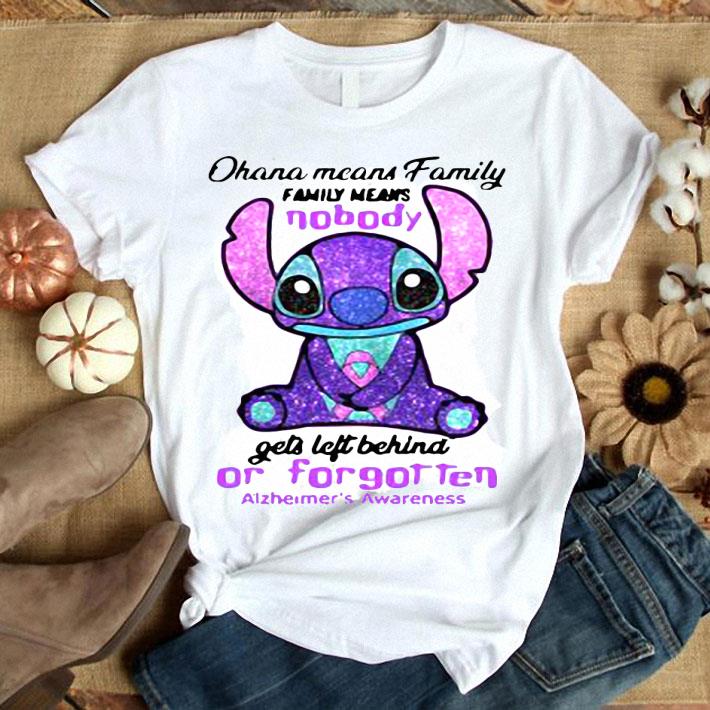Stitch Ohana Means Family Family Means Nobody Gets Left Behind Or Forgotten Alzheimer’s Awareness Shirt