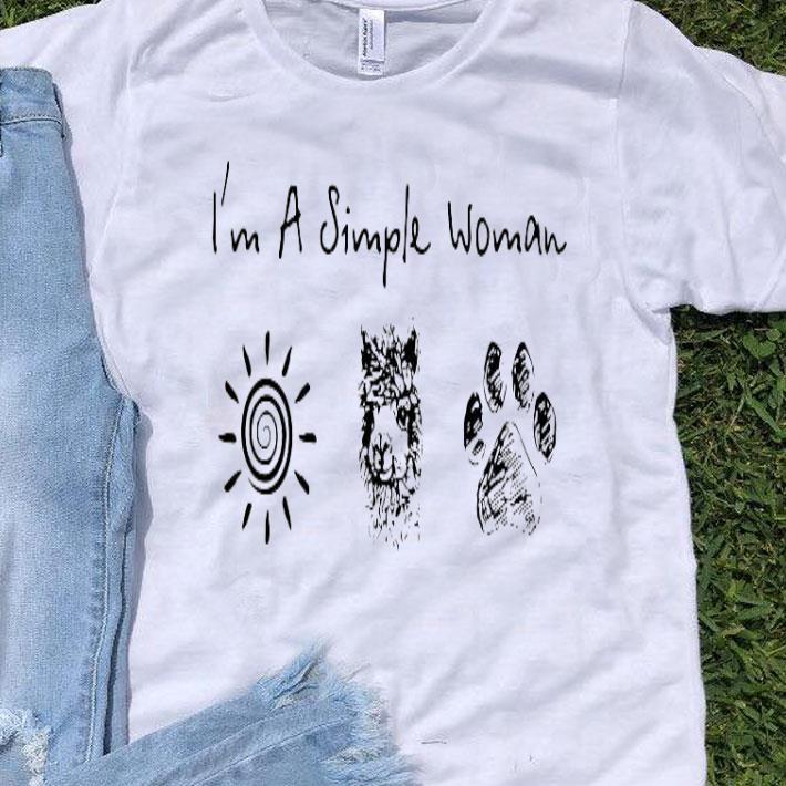I’m A Simple Woman Sunshine Llamas And Paw Dog Shirt