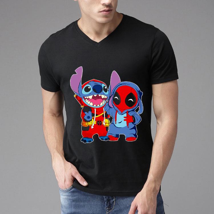 Baby Deadpool And Baby Stitch Shirt