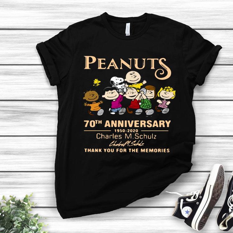 Peanuts 70th Anniversary 1950 2020 Charles M.schulz Thank You For The Memories Shirt