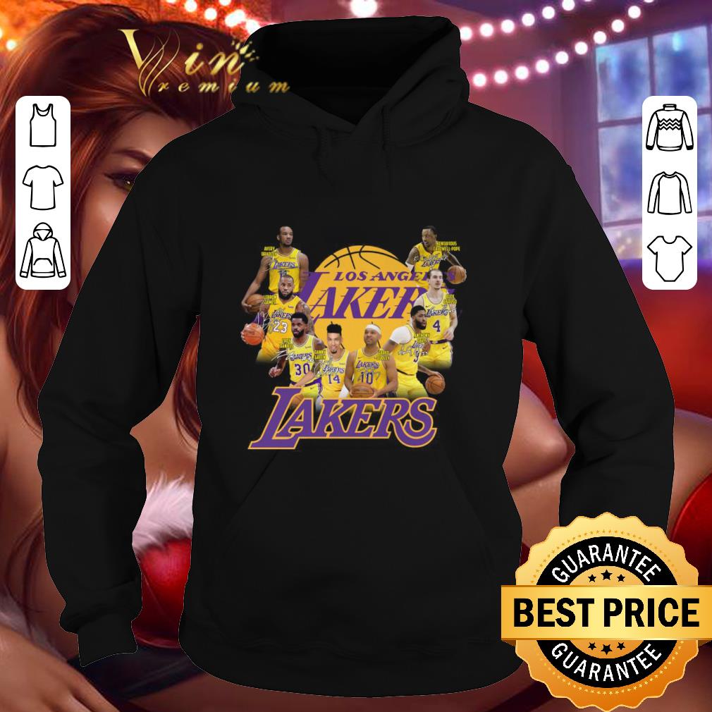 Los Angeles Lakers team roster signatures shirt