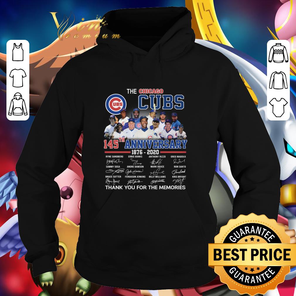 Hot The Chicago Cubs team MLB 145th anniversary 1876-2020 signatures shirt