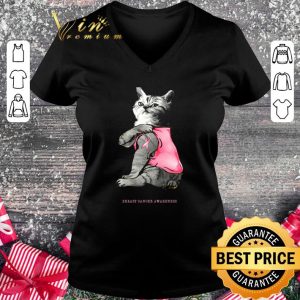 Premium Cat Tattoo Breast Cancer Awareness shirt 4