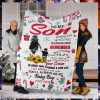 Mother's day To my son whenever you feel overwhelmed Christmas Quilt Blanket 6