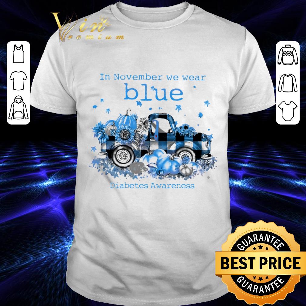 Truck In november we wear blue Diabetes Awareness Halloween shirt 6