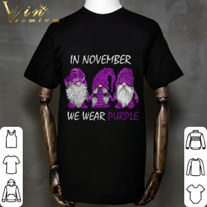 Gnomes In November We Wear Purple Fibromyalgia Awareness shirt 4