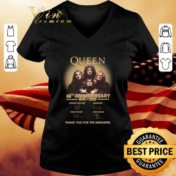 Original Queen 50th anniversary 1970-2020 thank you for the memories shirt 3