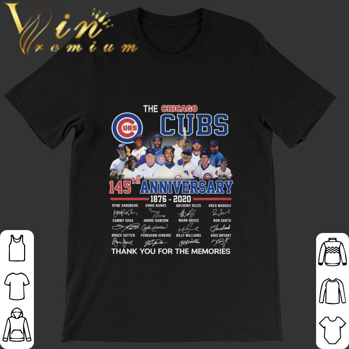 Hot The Chicago Cubs team MLB 145th anniversary 1876-2020 signatures shirt 6
