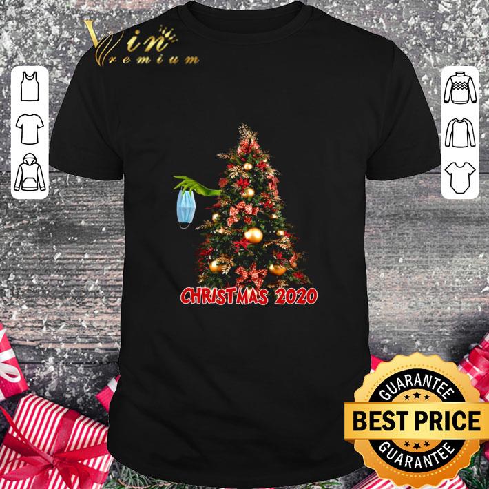 Best Hand Grinch hold mask Christmas tree 2020 shirt 7