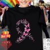 Premium Butterflies Ribbon Faith Hope Love Breast Cancer Awareness shirt 7
