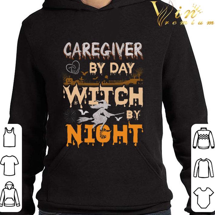 Caregiver by day witch halloween night shirt