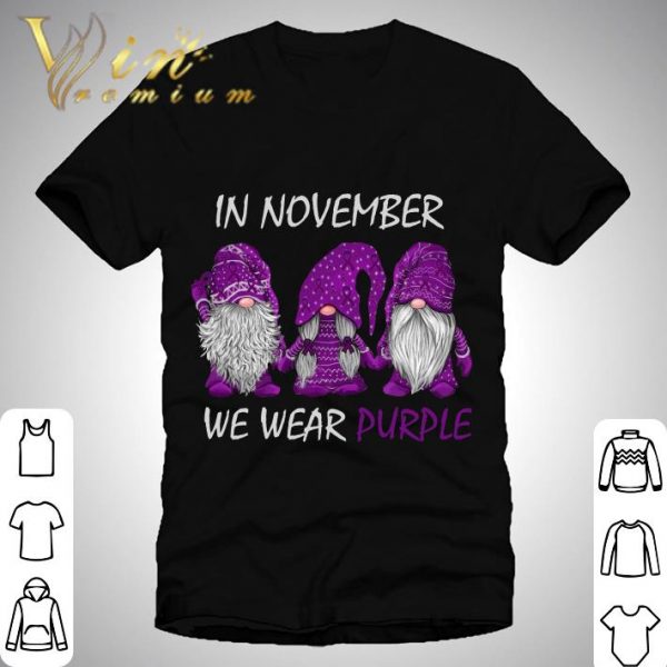Gnomes In November We Wear Purple Fibromyalgia Awareness shirt 1