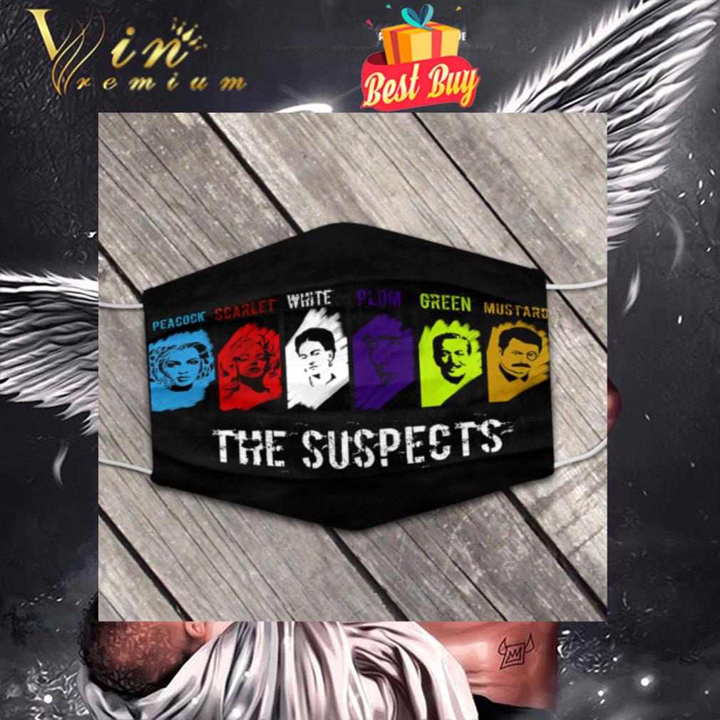 Peacock Scarlet White Plum Green Mustard The Suspects Face Mask 6