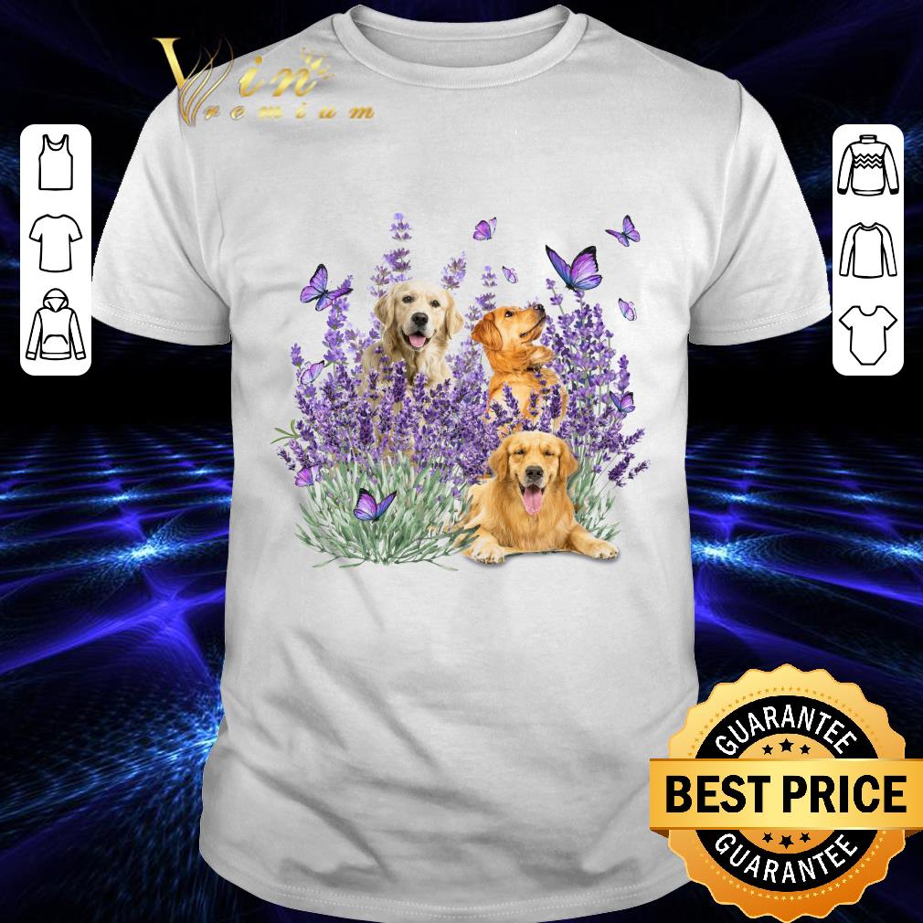 Golden Retriever Butterflies Flowers shirt 6