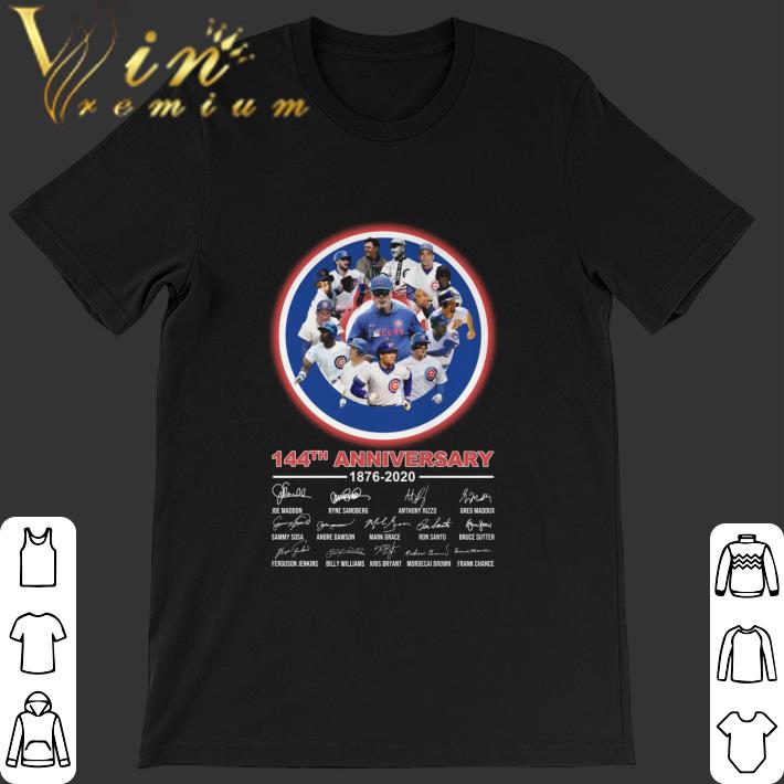 Funny Chicago Cubs 144th anniversary 1876-2020 signatures shirt 6