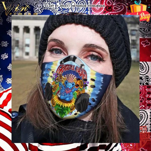 Bears Grateful Dead Logo Face Mask With Filter 2
