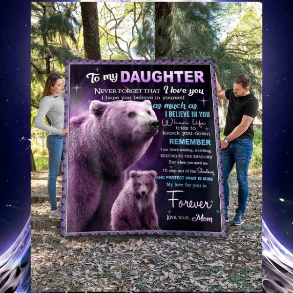 Bears mother's day to my daughter forever love your mom quilt blanket 3