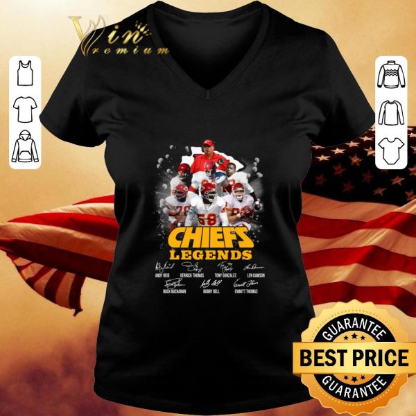 Funny Kansas City Chiefs signatures legends never die shirt 3