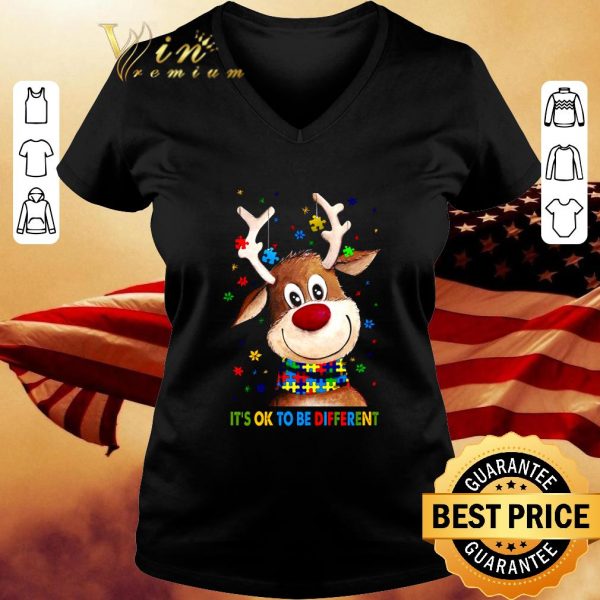 Funny Reindeer Autism it's ok to be different shirt 3