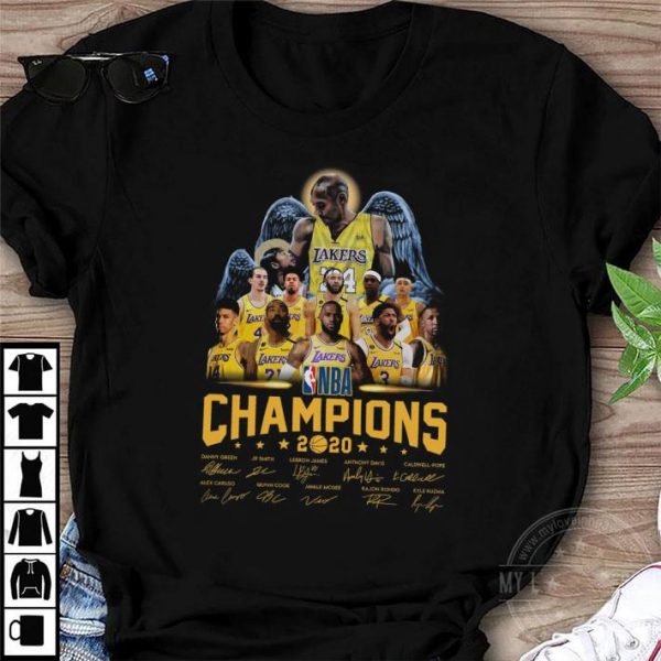 Original Kobe Gianna Bryant Lakers NBA champions 2020 signatures shirt 1