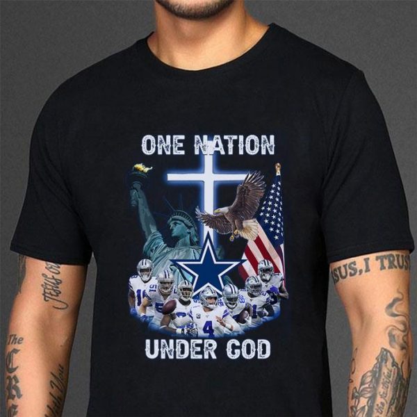 Hot Dallas Cowboys NFL One Nation Under God Statue Of Liberty shirt 3