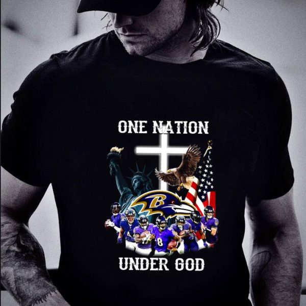 Hot Baltimore Ravens Statue Of Liberty One Nation Under God shirt 2