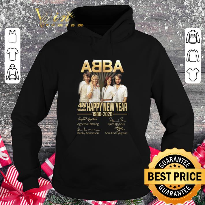 Original ABBA Band 48 Years Happy New Year 1980-2020 Member Signatures shirt