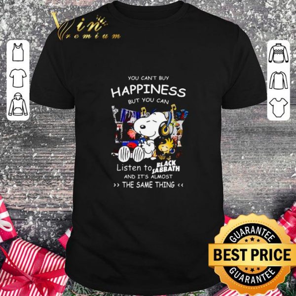 Hot Peanuts Snoopy Woodstock Listen To Black Sabbath shirt 1