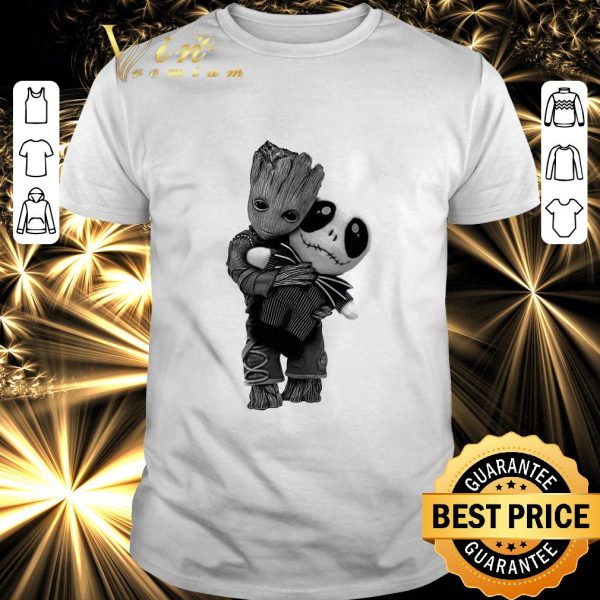 Funny Baby Groot hug Jack Skellington doll shirt 1