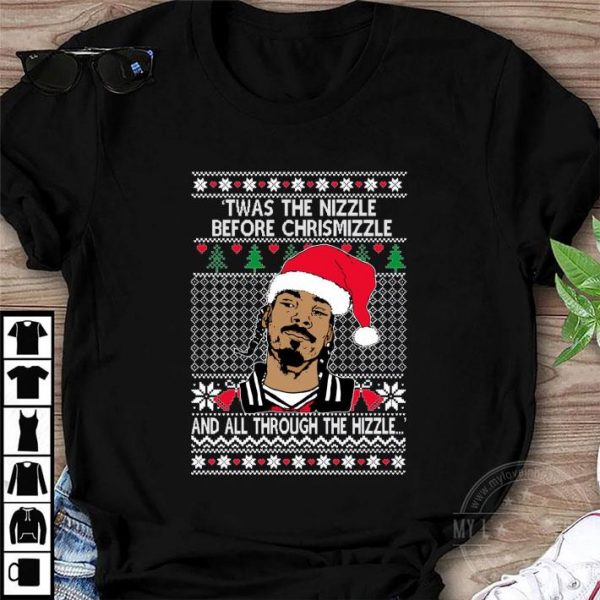 Best Snoop Dogg Twas The Nizzle Before Chrismizzle And All Through The Hizzle Ugly Sweater shirt 1