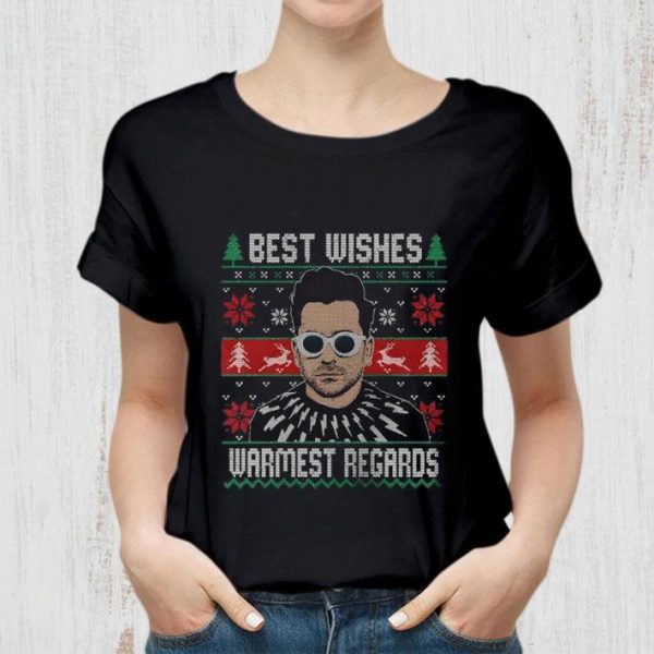 Original David Rose Best wishes warmest regards Ugly Christmas shirt 2