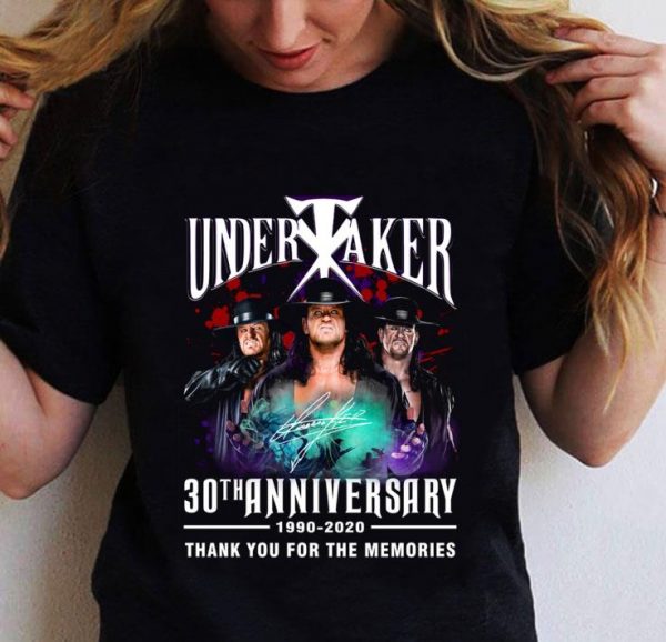 Premium Logo Undertaker 30th Anniversary Signed Thank You For The Memories shirt 2