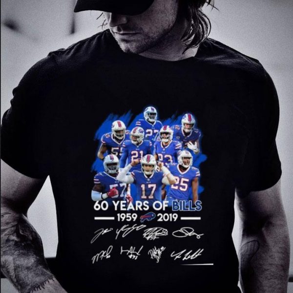 Original 60 Years Of Buffalo Bills Team NFL 1959-2019 Signatures shirt 2