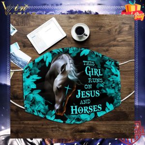 This girl runs on Jesus and horses Christ face mask 5