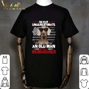 Never Underestimate An Old Man With A Weimaraner American Flag shirt 4