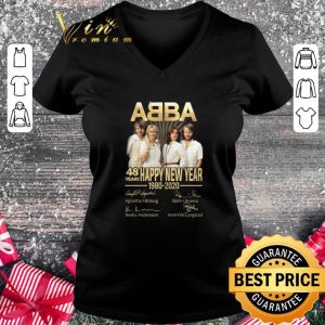 Original ABBA Band 48 Years Happy New Year 1980-2020 Member Signatures shirt 4